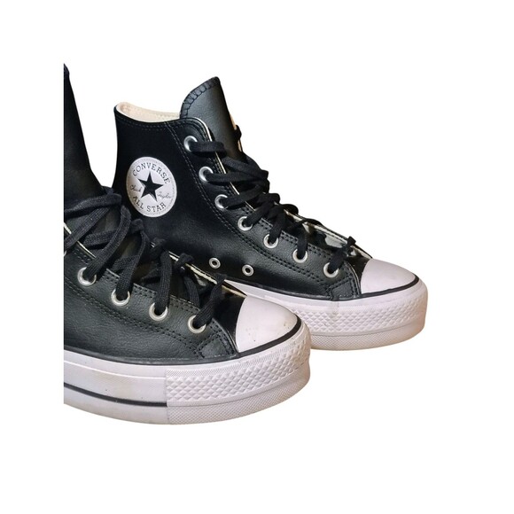 Converse Chuck Taylor Leather All Star Lift High Black Platform Women Size 8 44 - Picture 6 of 16